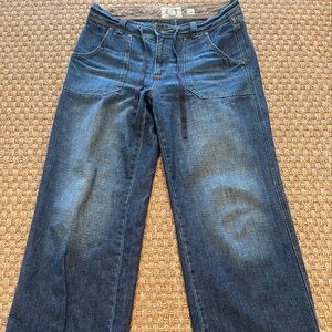 Life Is Good Drawstring Waist Wide Leg Jean Size 12